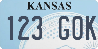 KS license plate 123GOK