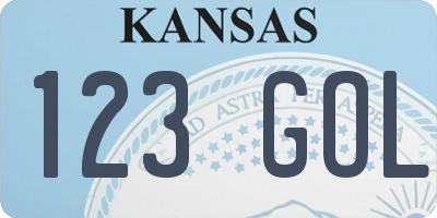 KS license plate 123GOL