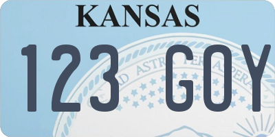 KS license plate 123GOY