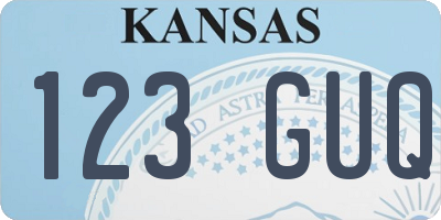 KS license plate 123GUQ