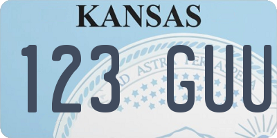KS license plate 123GUU
