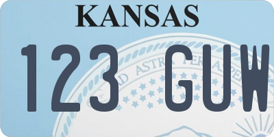 KS license plate 123GUW