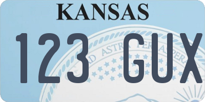 KS license plate 123GUX