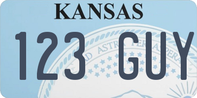 KS license plate 123GUY