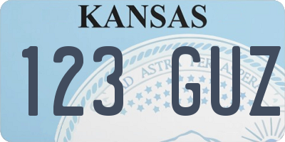 KS license plate 123GUZ