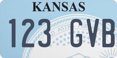 KS license plate 123GVB