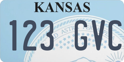 KS license plate 123GVC