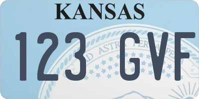 KS license plate 123GVF