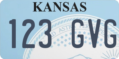 KS license plate 123GVG
