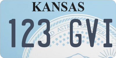 KS license plate 123GVI
