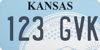 KS license plate 123GVK
