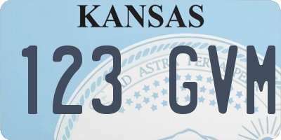 KS license plate 123GVM