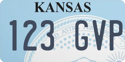 KS license plate 123GVP