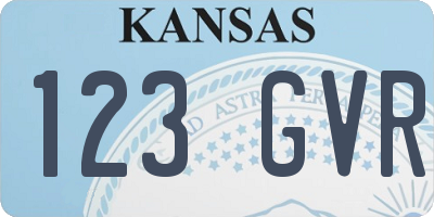 KS license plate 123GVR