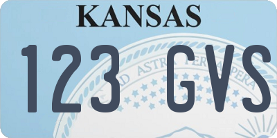 KS license plate 123GVS