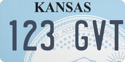 KS license plate 123GVT