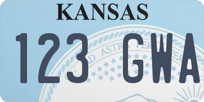 KS license plate 123GWA
