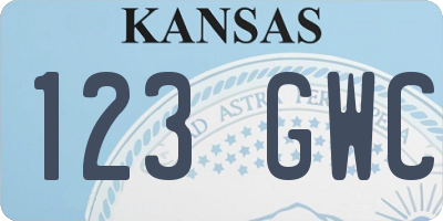 KS license plate 123GWC