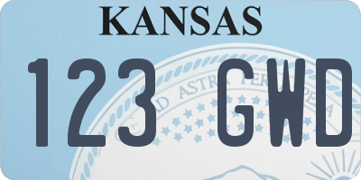 KS license plate 123GWD