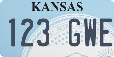 KS license plate 123GWE