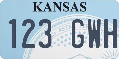 KS license plate 123GWH
