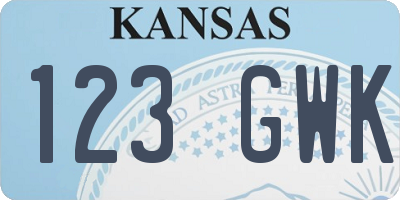 KS license plate 123GWK