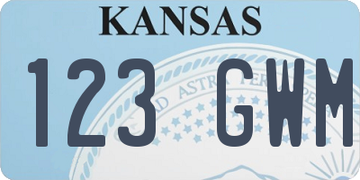 KS license plate 123GWM
