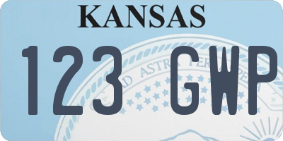 KS license plate 123GWP