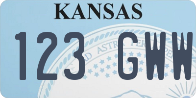 KS license plate 123GWW