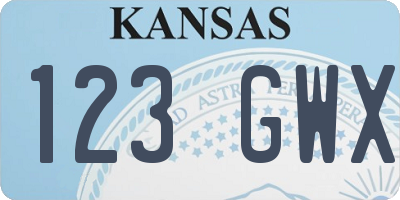KS license plate 123GWX