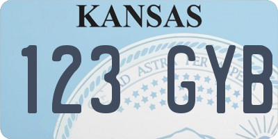 KS license plate 123GYB