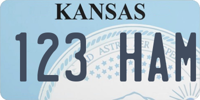 KS license plate 123HAM
