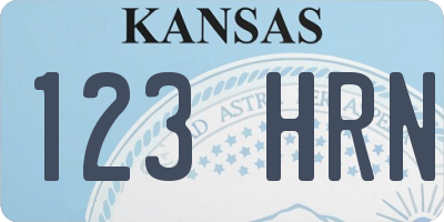KS license plate 123HRN
