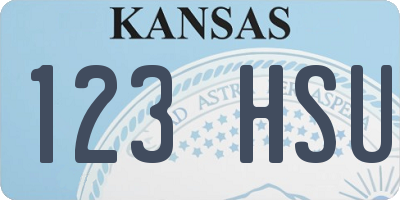 KS license plate 123HSU