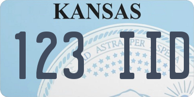 KS license plate 123IID