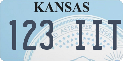 KS license plate 123IIT