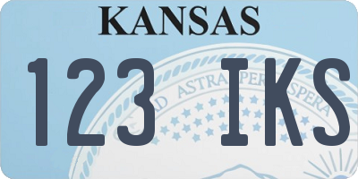 KS license plate 123IKS