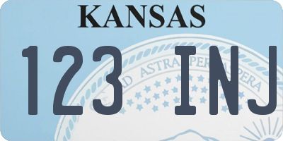 KS license plate 123INJ
