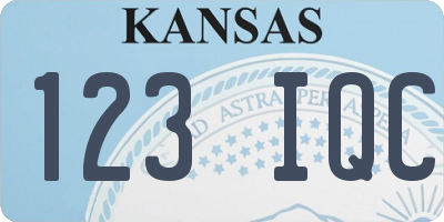 KS license plate 123IQC