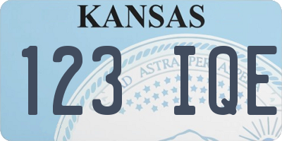 KS license plate 123IQE