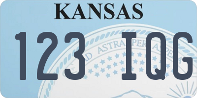KS license plate 123IQG