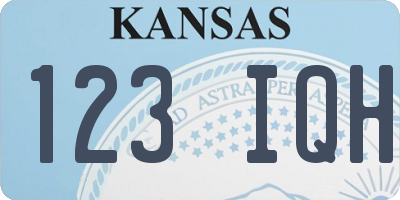 KS license plate 123IQH
