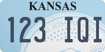 KS license plate 123IQI