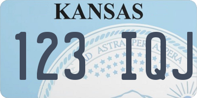 KS license plate 123IQJ