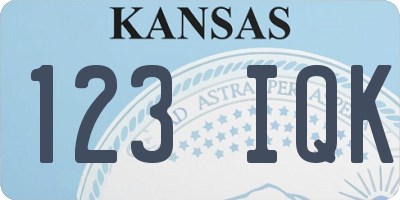 KS license plate 123IQK