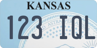 KS license plate 123IQL