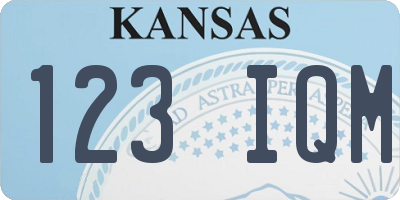 KS license plate 123IQM