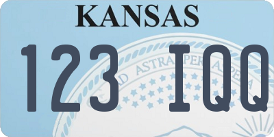 KS license plate 123IQQ