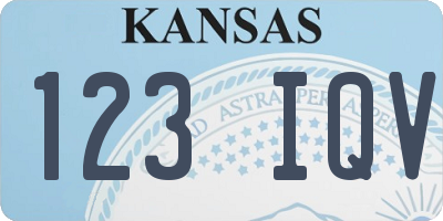 KS license plate 123IQV