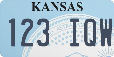 KS license plate 123IQW